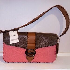 Coach Georgie Shoulder Bag In Colorblock With Whipstitch C4105